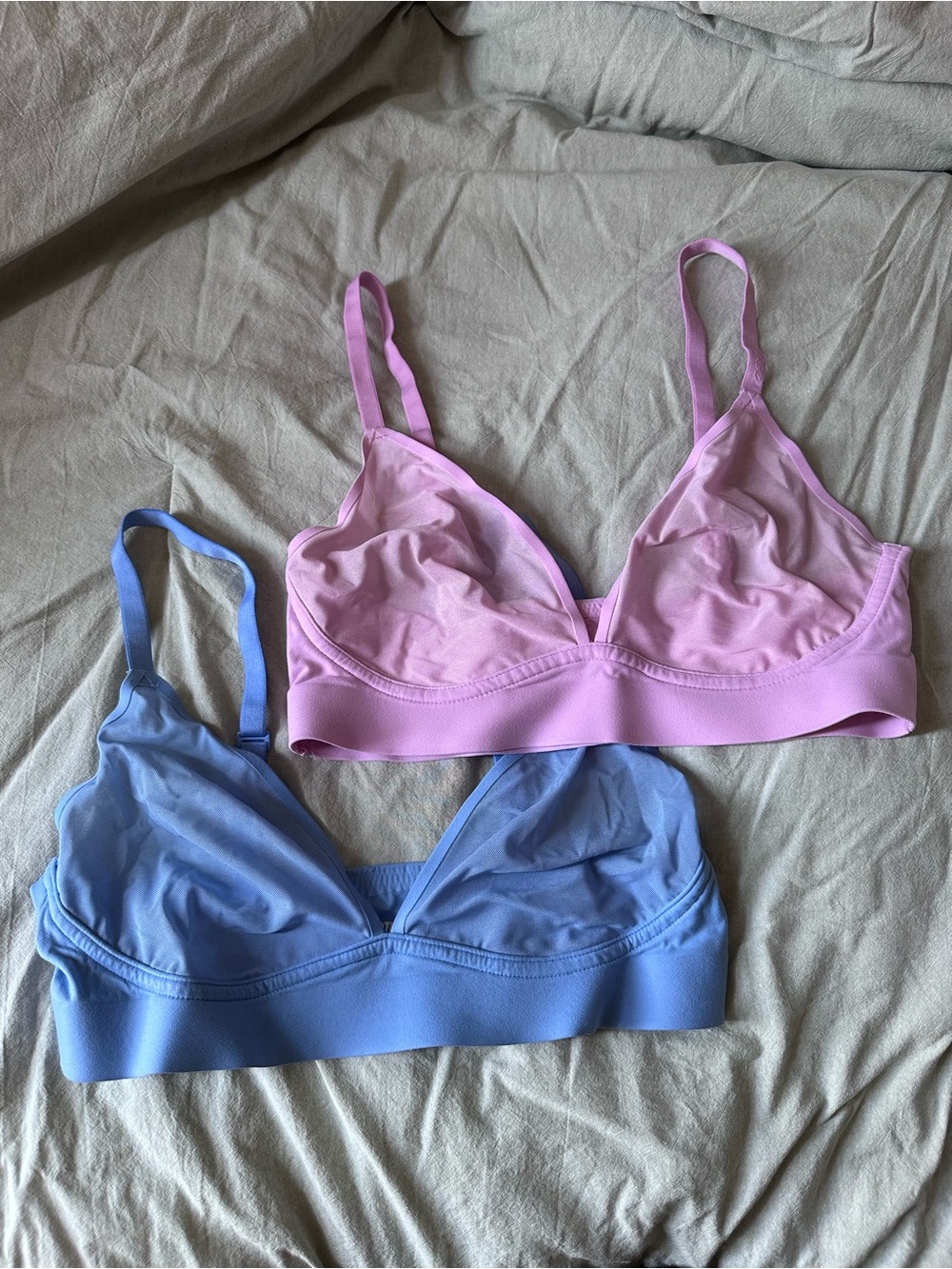 Aerie smoothez Soft Triangle Bralette - Pink and French blue